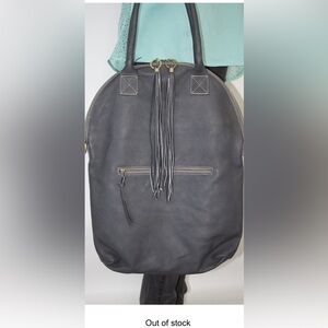 Elegant Gray Leather Tote Bag 13”X18” folded- 13”X13”